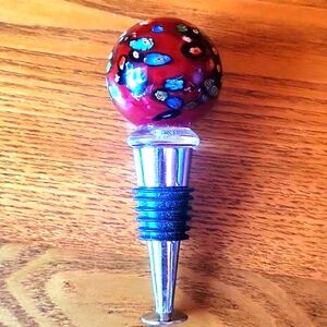 Millefiore Art Glass Wine Bottle Stopper